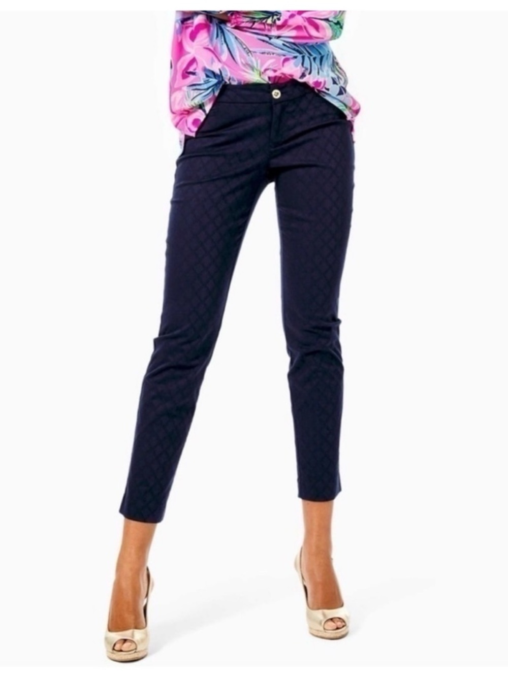 NWT Lilly Pulitzer Kelly Skinny Ankle Pant Navy